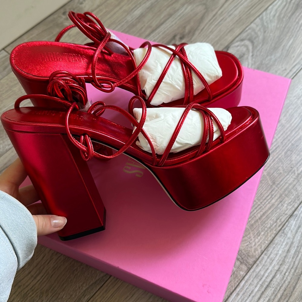 Red Paris Texas Malena Platform 130mm sandals